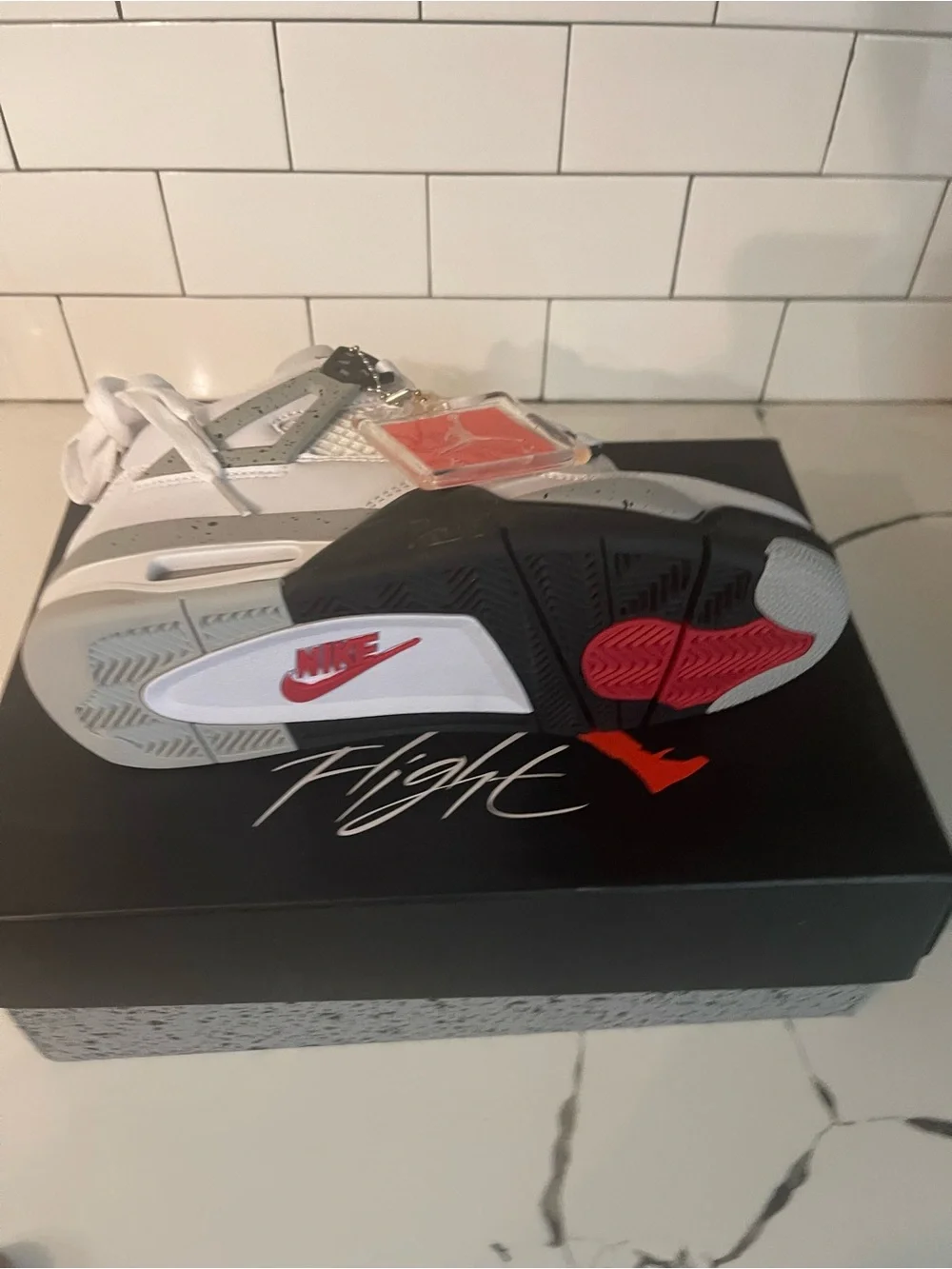 Men’s Retro 4 White Cement Size 6.